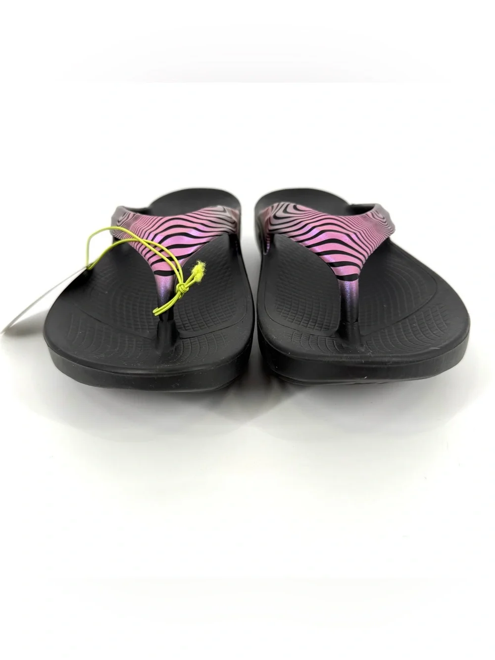 OOFOS OOlala Limited Edition Sandal Womens Size 7 Disco Zebra Recovery Cushion